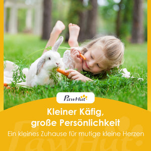 Hasenstall wetterfest mit Freilaufgehege und Rampe aus Holz