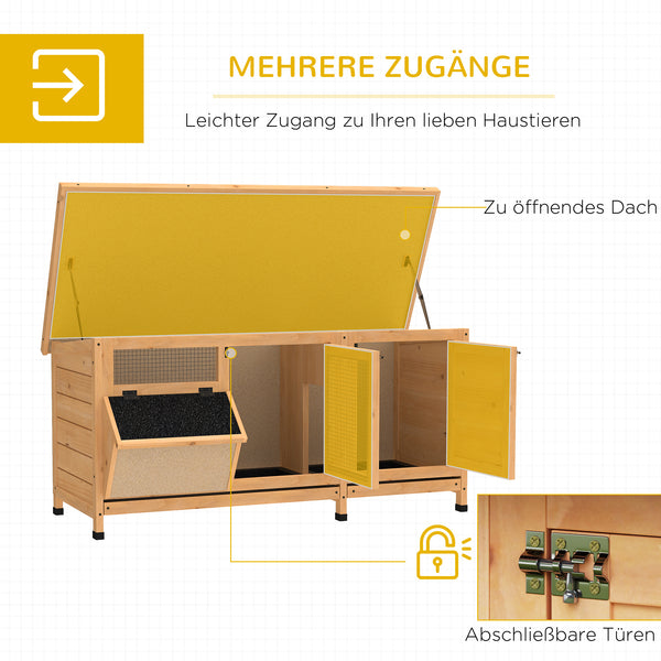 Hasenstall winterfest für Kaninchen und Meerschweinchen aus Holz