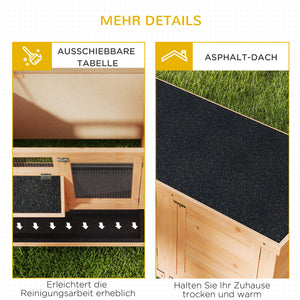 Hasenstall winterfest für Kaninchen und Meerschweinchen aus Holz
