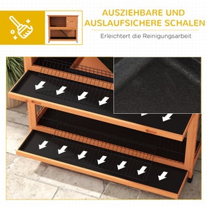 Hasenstall Kleintierstall wetterfest mit zwei Bodenwannen für Nager