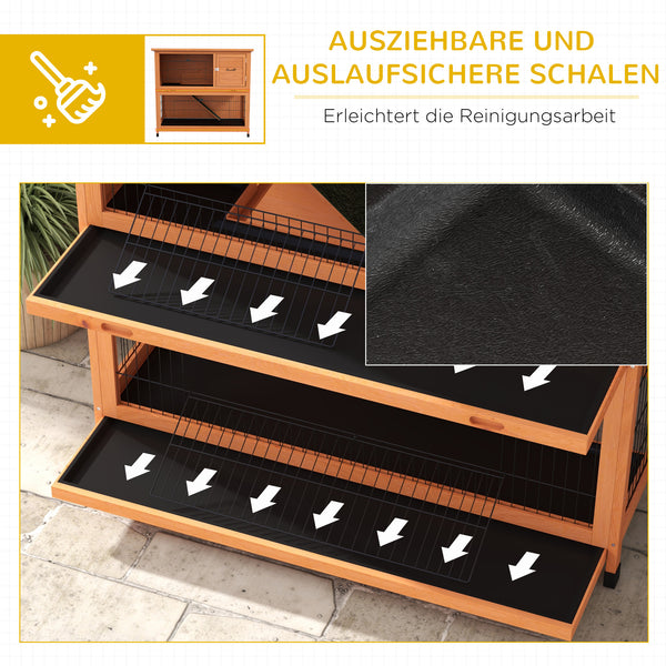 Hasenstall Kleintierstall wetterfest mit zwei Bodenwannen für Nager