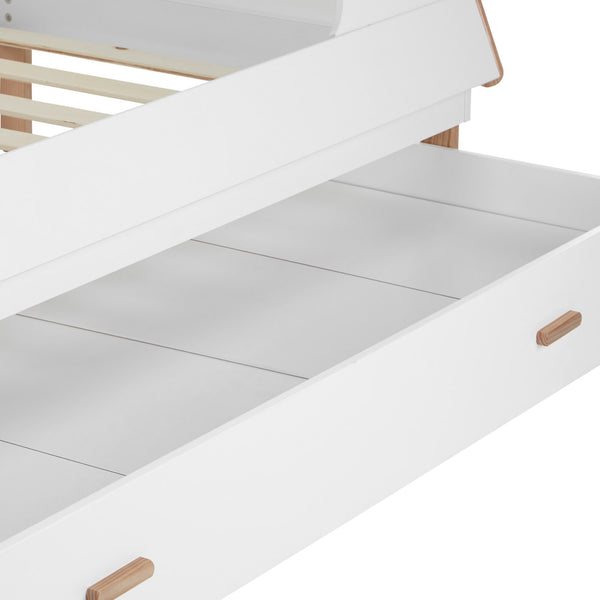 House bed, children's bed 90x200cm made of wood, white-natural