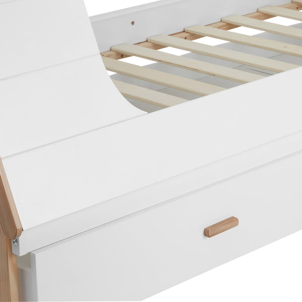 House bed, children's bed 90x200cm made of wood, white-natural