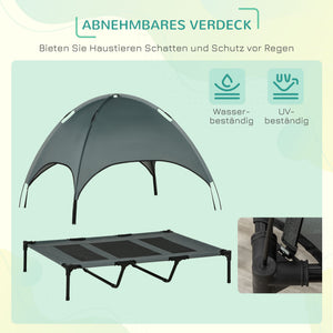 Haustierbett Baldachin 122x92x108cm Grau