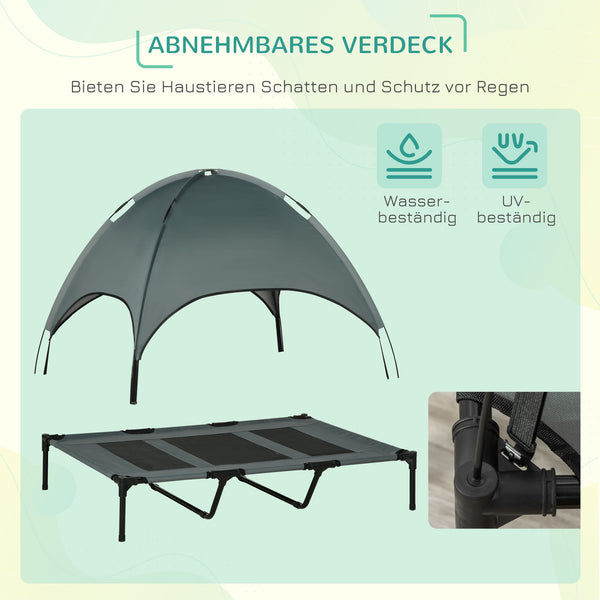 Haustierbett Baldachin 122x92x108cm Grau