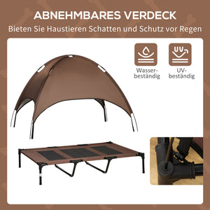 Haustierbett Baldachin 122x92x108cm Kaffee