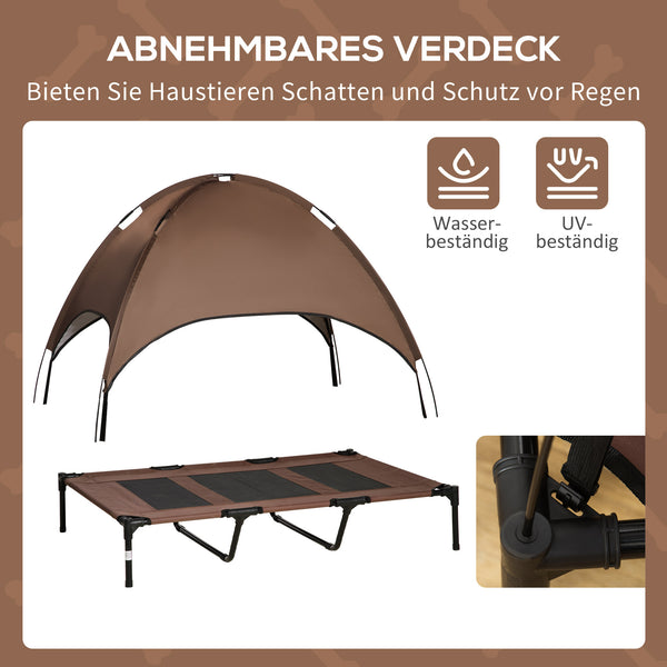 Haustierbett Baldachin 122x92x108cm Kaffee