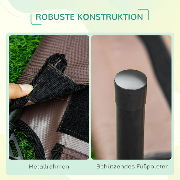 Haustierbett mit Baldachin atmungsaktiver Stoff Kaffee