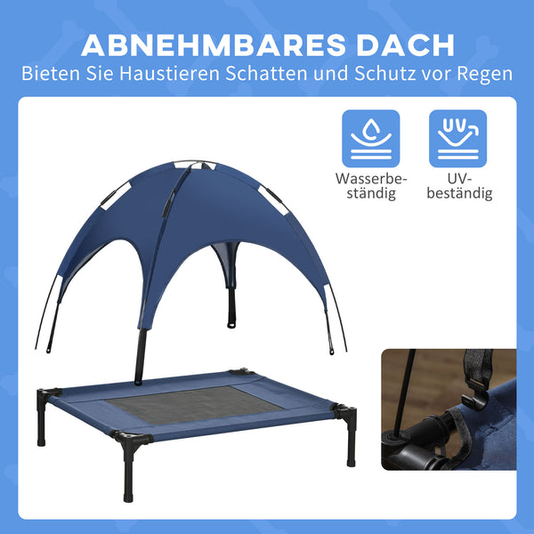 Haustierbett mit Baldachin für Outdoor-Nutzung Dunkelblau