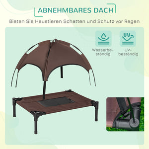 Haustierbett Outdoor mit Baldachin Hundebett Kaffee