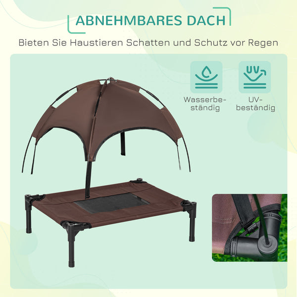 Haustierbett Outdoor mit Baldachin Hundebett Kaffee