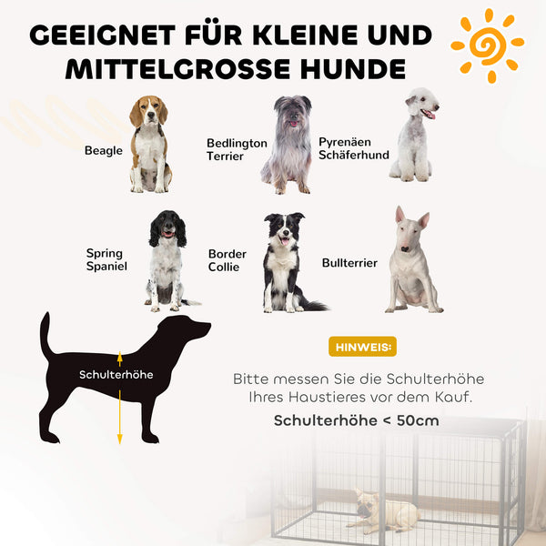 Welpenzaun Erweiterung 2er-Set für Hunde und Welpen aus Stahl grau