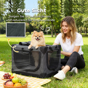 Hundetransportbox faltbar mit Kissen waschbar für kleine Hunde