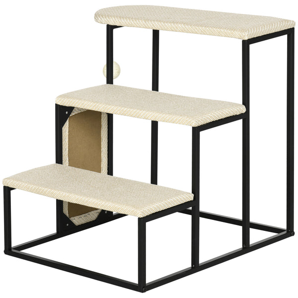 Haustiertreppe 3-stufig mit Kratzbrett Sisal