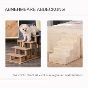 Haustiertreppe 4-stufig Beige 60 x 35 x 44 cm