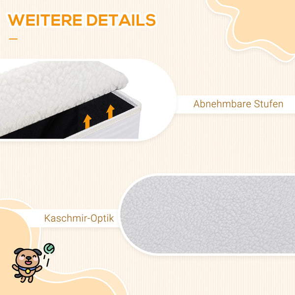 Haustiertreppe 40x54x48cm Weiss