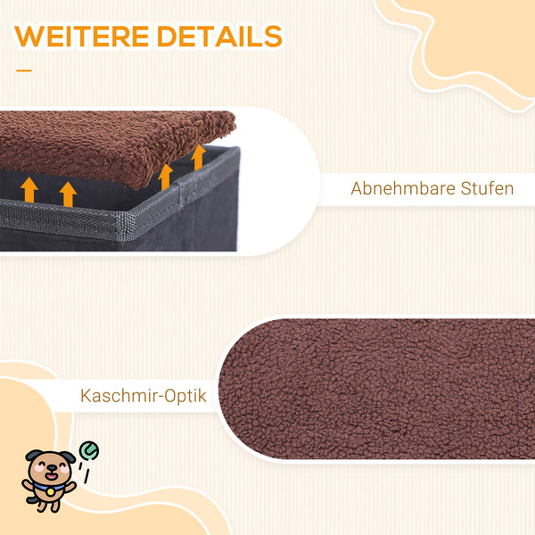 Haustiertreppe faltbar 40x54x48cm Schwarz