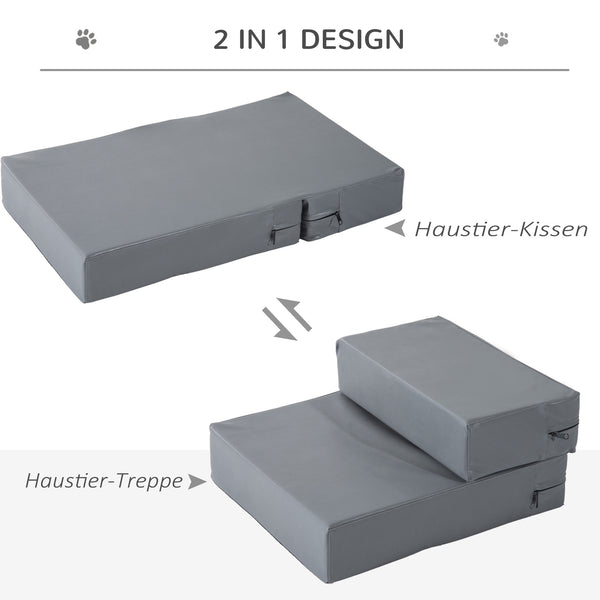 Haustiertreppe klappbar 45x39x20cm Grau