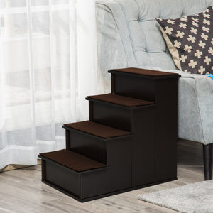 Haustiertreppe mit Teppich Dunkelbraun