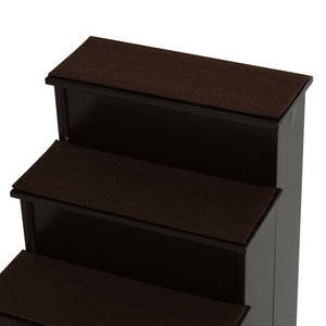 Haustiertreppe mit Teppich Dunkelbraun