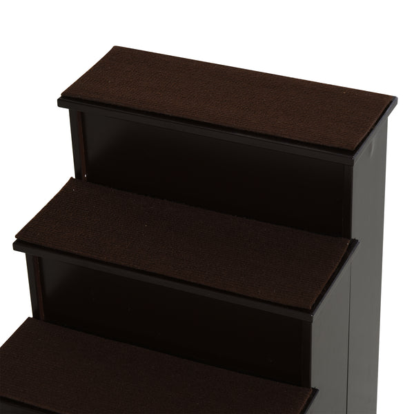 Haustiertreppe mit Teppich Dunkelbraun