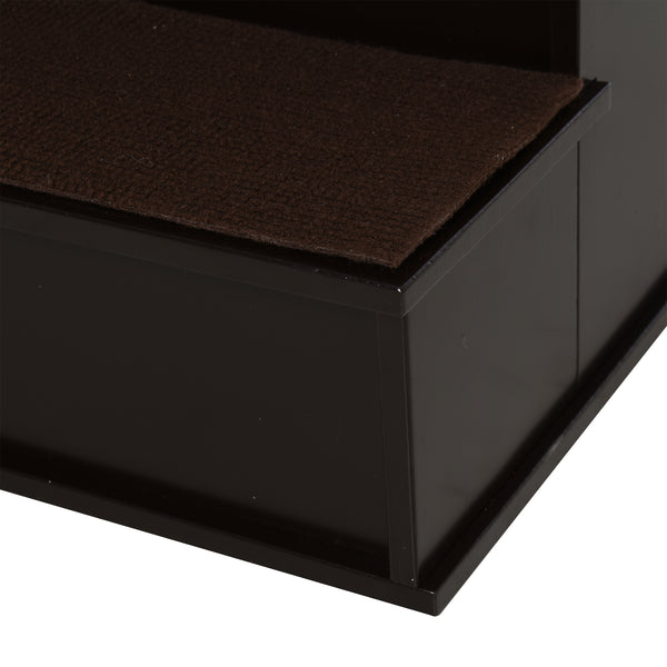 Haustiertreppe mit Teppich Dunkelbraun