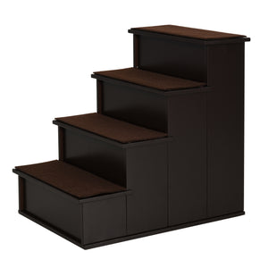 Haustiertreppe mit Teppich Dunkelbraun