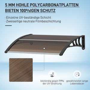 Haustür Vordach Überdachung Wetterschutz 120x75cm Polycarbonat