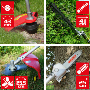 HECHT 4in1 Multitool  Freischneider, Trimmer, Heckenschere & Hochentaster