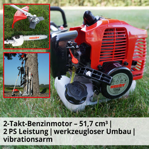 HECHT 4in1 Multitool  Freischneider, Trimmer, Heckenschere & Hochentaster
