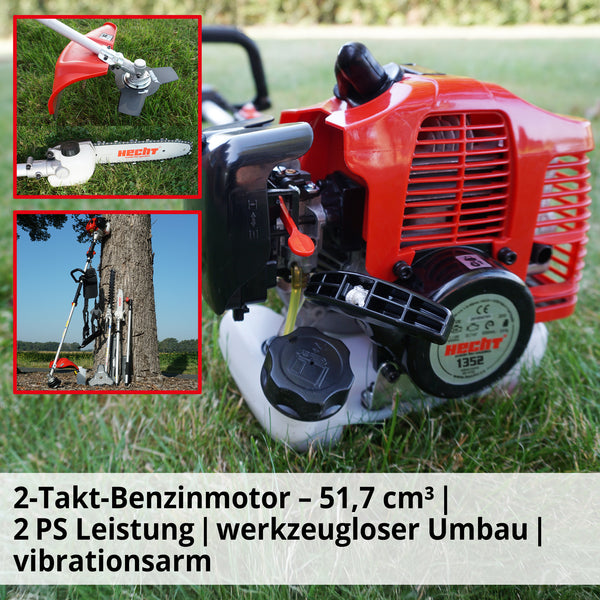 HECHT 4in1 Multitool  Freischneider, Trimmer, Heckenschere & Hochentaster