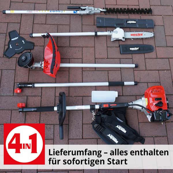 HECHT 4in1 Multitool  Freischneider, Trimmer, Heckenschere & Hochentaster
