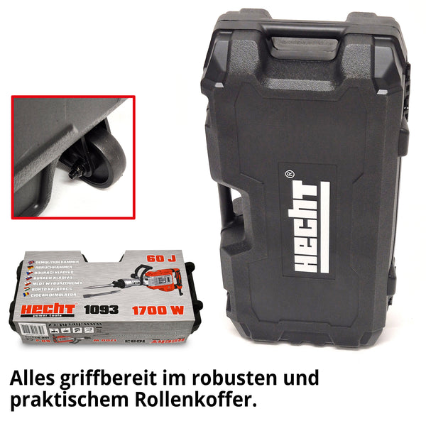 Hecht Abbruchhammer Meisselhammer Stemmhammer im Transportkoffer mit Rollen