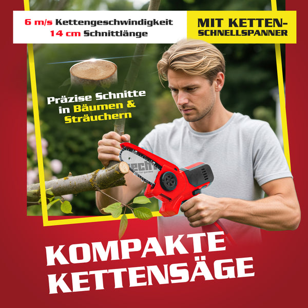 Hecht Akku Baumpflegeset FlexCut 2in1  Astschere & Mini-Kettensäge kabellos