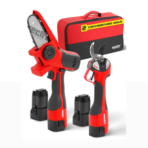 Hecht Akku Baumpflegeset FlexCut 2in1  Astschere & Mini-Kettensäge kabellos