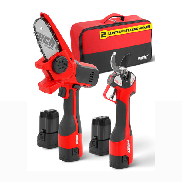 Hecht Akku Baumpflegeset FlexCut 2in1  Astschere & Mini-Kettensäge kabellos