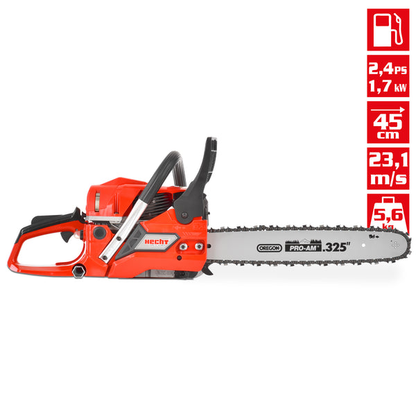 Hecht Benzin Kettensäge Motorsäge 2.4 PS Schwertlänge 45cm