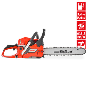 Hecht Benzin Kettensäge Motorsäge 3.2 PS Schwertlänge 45cm