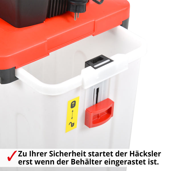 HECHT Elektro Gartenhäcksler 60 Liter Fangbehälter