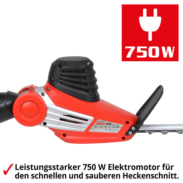 HECHT Elektro Teleskop Heckenschere 675 750Watt für kraftvolles Schneiden