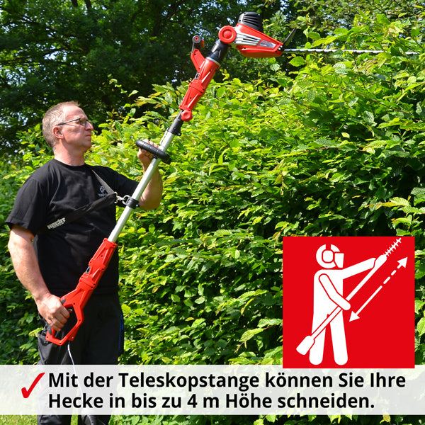 HECHT Elektro Teleskop Heckenschere 675 750Watt für kraftvolles Schneiden