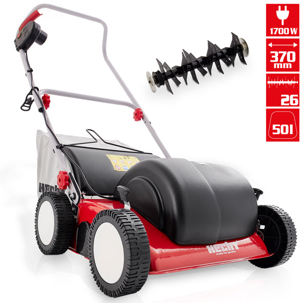 HECHT Elektro Vertikutierer 1700W und 50l Grasfangkorb