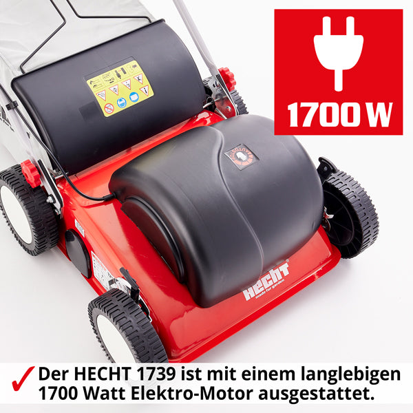 HECHT Elektro Vertikutierer 1700W und 50l Grasfangkorb