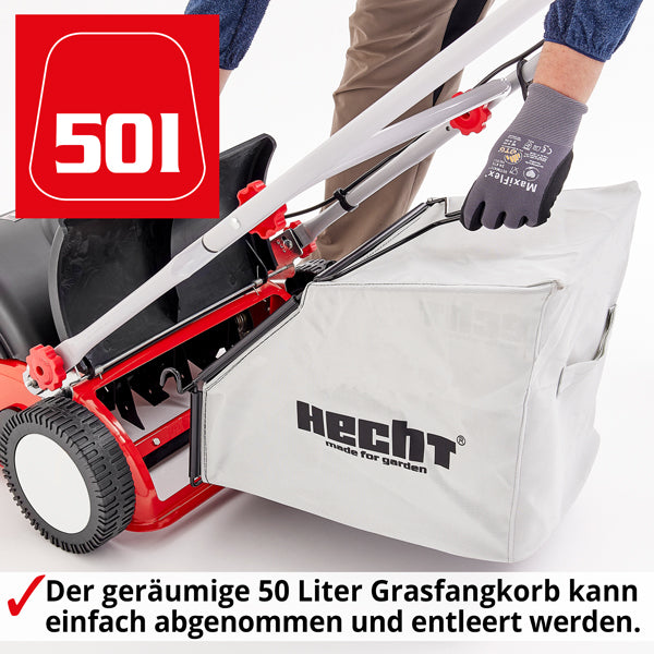 HECHT Elektro Vertikutierer 1700W und 50l Grasfangkorb