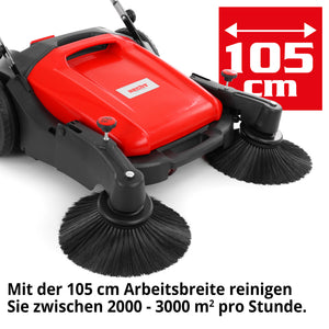 Hecht Handkehrmaschine CleanMax 105cm Arbeitsbreite, leise & effizient