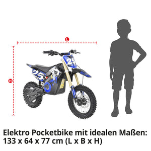 Hecht Kinder Elektro-Motorrad Dirtbike Pocketbike Blau 59100