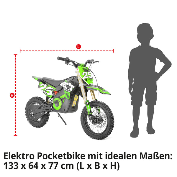 Hecht Kinder Elektro-Motorrad Dirtbike Pocketbike Grün 59100