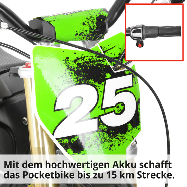 Hecht Kinder Elektro-Motorrad Dirtbike Pocketbike Grün 59100