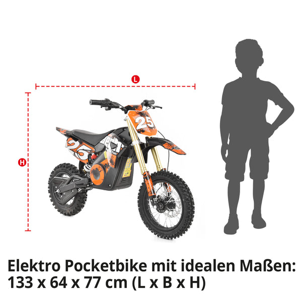 Hecht Kids Moto elettrica Dirt Bike Pocket Bike Arancione 59100