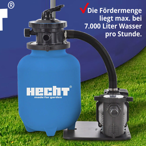 HECHT Sandfilteranlage 302113 7.000 Liter Wasser pro Stunde